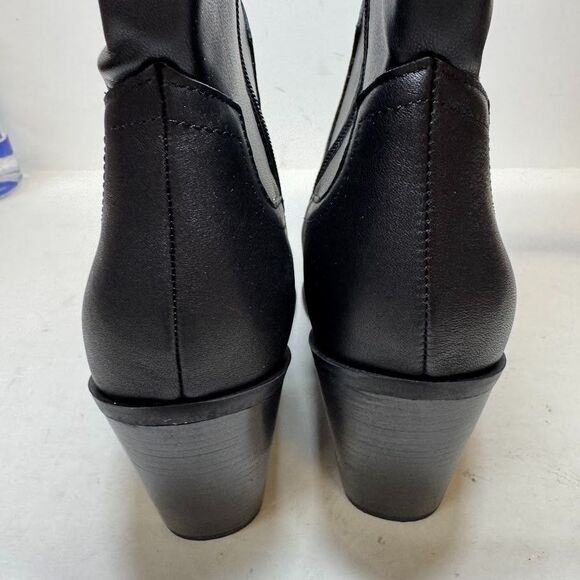 Steve Madden Women 11 M Black Leather Thorn Western Sock Boots NIB IR9 - Picture 7 of 7